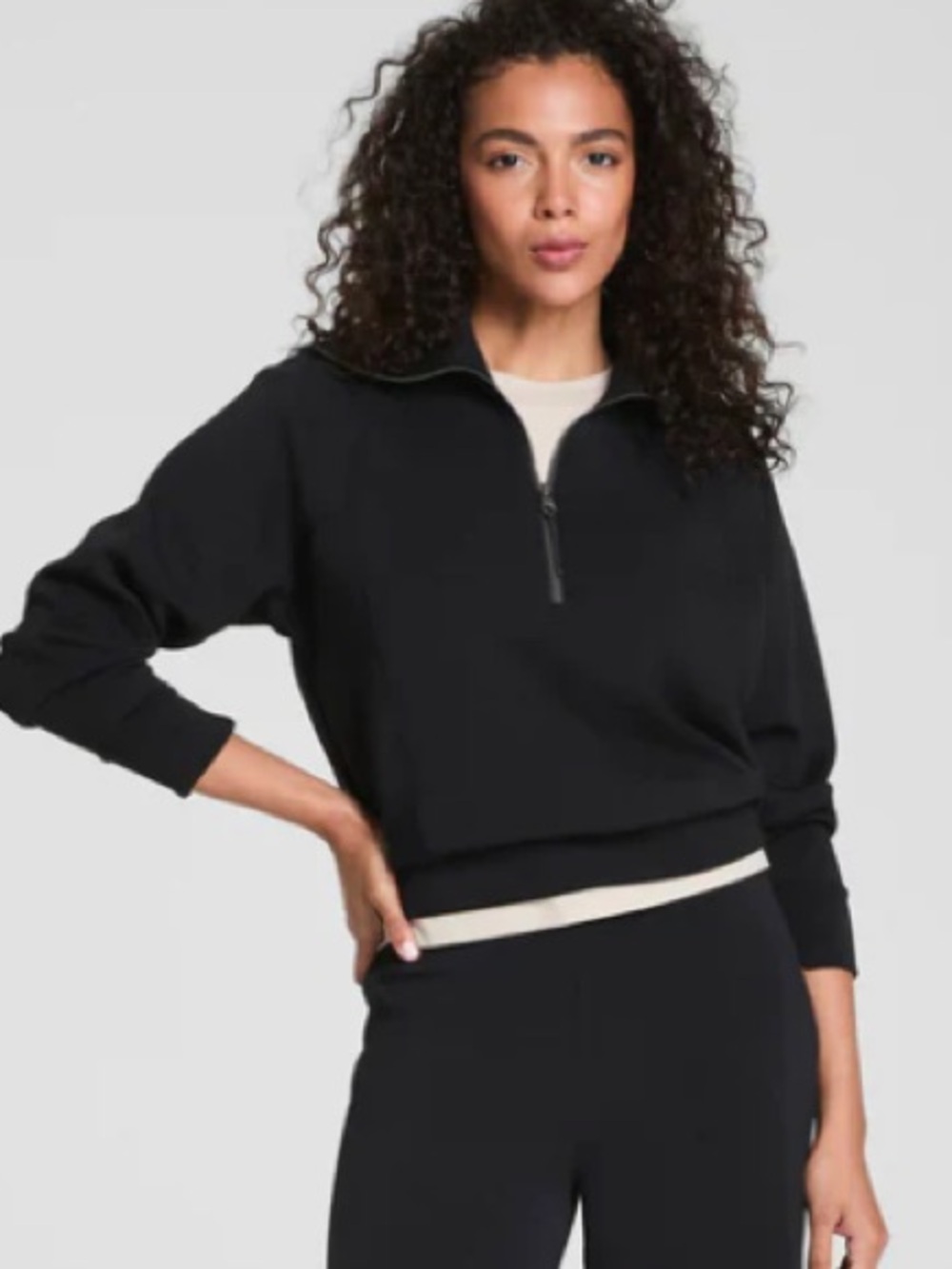 NWT!! SPANX Air Essential Half Zip Jacket Black